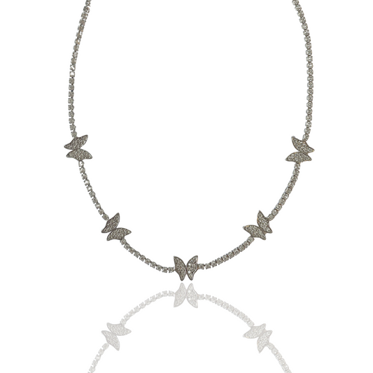 Butterfly Crystal Choker Necklace